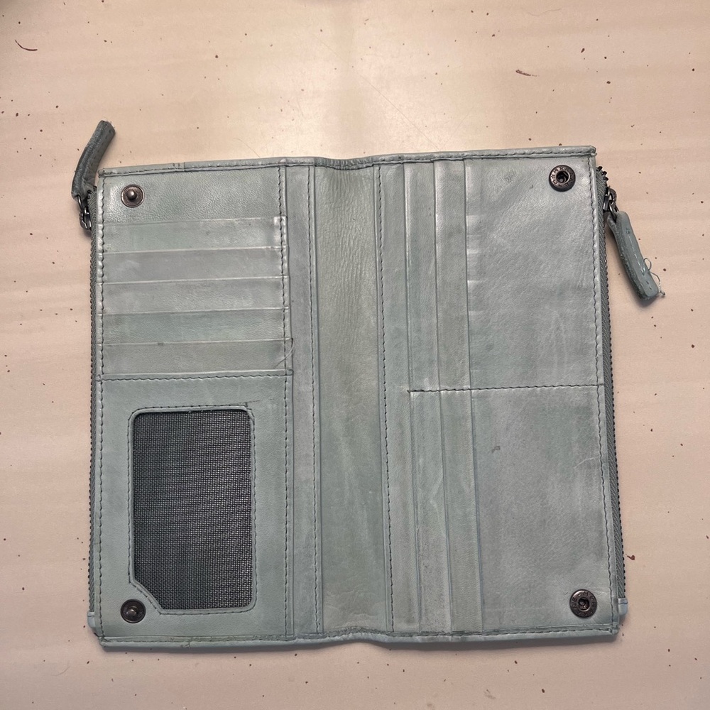 Light Blue Leather Wallet